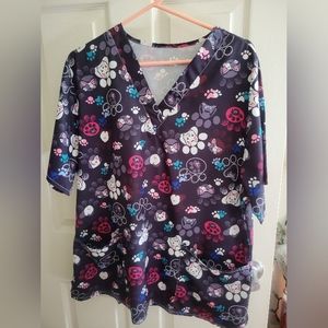 Women's Printed Scrub Top